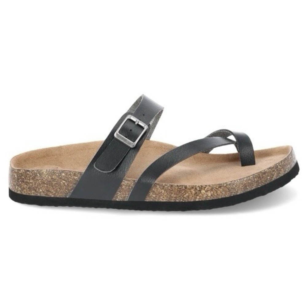 Time and Tru Womens Slip On Thong Sandals Cork Footbed 6 New with Tags Black
